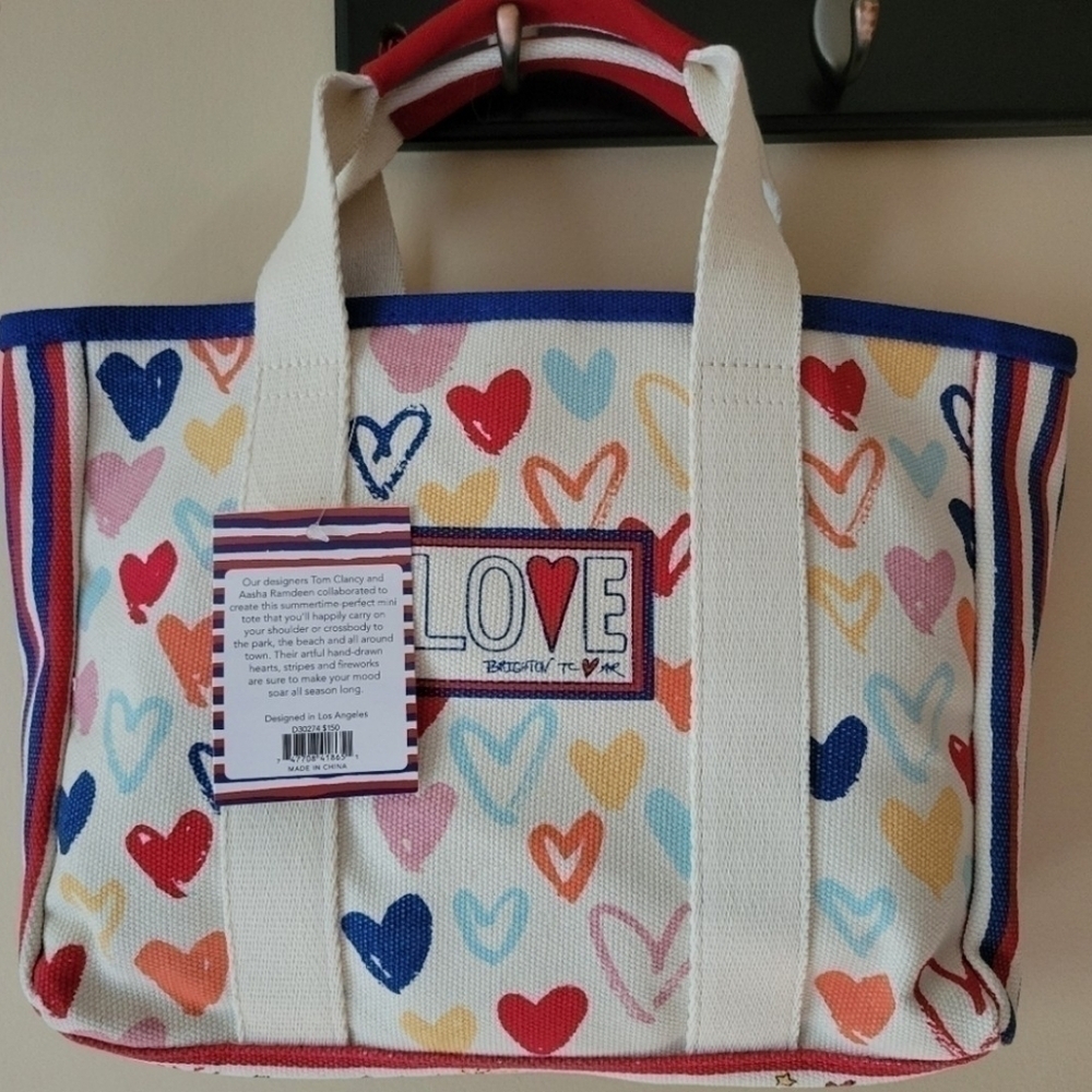 BRIGHTON NWT RED WHITE AND YOU MINI TOTE .